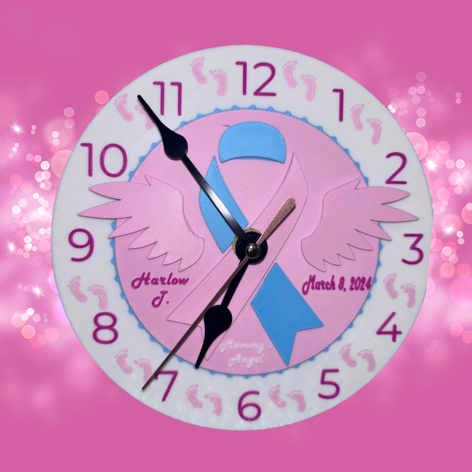 Custom 3D printed Infant & Pregnancy Loss Awareness Clock
