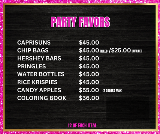Custom Party Favor Order Request