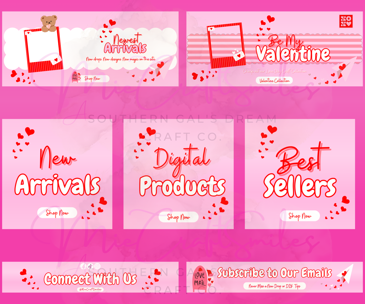 Valentine’s Day Banner Bundle – Digital Download