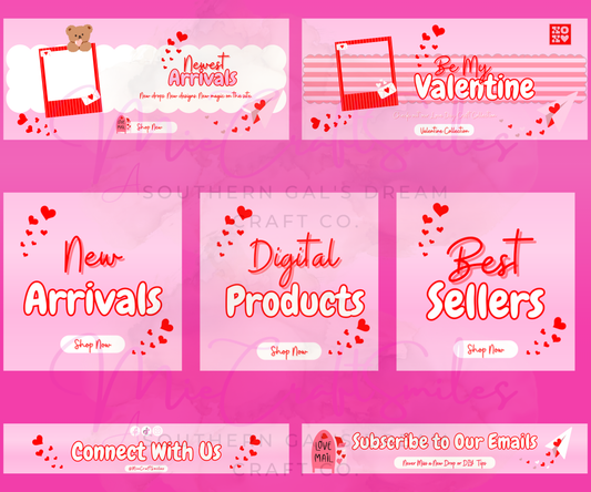 Valentine’s Day Banner Bundle – Digital Download